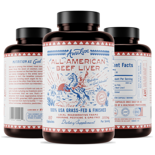 USA 100% Grass-Fed, All-American Beef Liver (3 Bottles)