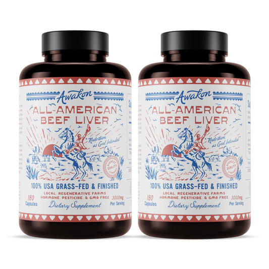 USA 100% Grass-Fed, All-American Beef Liver (2 Bottles)